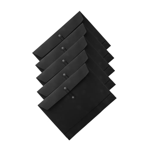 VILLCASE 5 Stück Schwarzkartendateistasche Briefumschläge Datei-organizer-tasche Umschläge Aus Bastelpapier Kreativer Umschlag Papieraufbewahrungsumschlag Umschlagordner Black Papierstau von VILLCASE