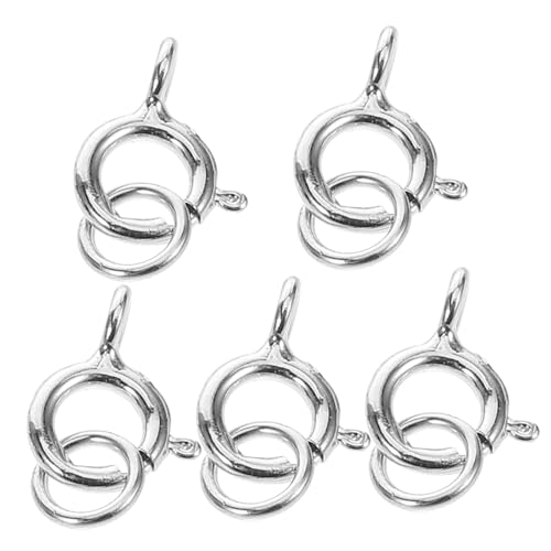 VILLCASE 5 Stück Sterling Silber Verschlüsse Federriegel für Diy und Armbänder Verbindungselemente für Perlenschmuck Langlebig und von VILLCASE