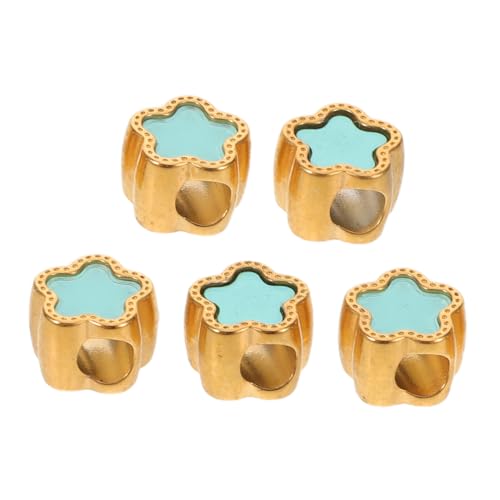 VILLCASE 5 Stück Teiliges Edelstahl Stern Spacer Perlen Große Lochgröße Leichte Sternförmige Schmuckperlen Langlebig Komfortabel für Armbänder Halsketten Schmuckherstellung von VILLCASE