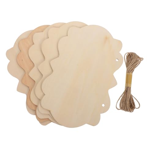 VILLCASE 5 Stück Teiliges Holzschild- Große Unvollendete Holztafeln mit Juteschnur Robuste und Leichte Diy-holzschilder zum Bemalen und Beschriften Rustikale Tür Wanddekoration von VILLCASE