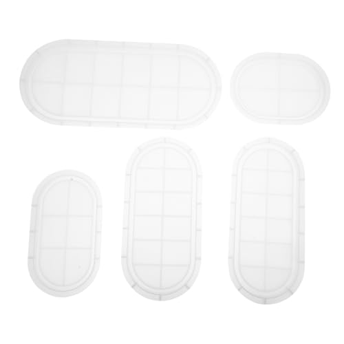 VILLCASE 5 Stück Teiliges Ovales Silikon Gießform für Epoxidharz mit Erhöhten Rändern Schmuckhalter und Dekorative Ablage für Diy Projekte und Wohnkultur von VILLCASE