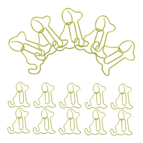 VILLCASE 50 Stück Hunde-büroklammer Clips Für Bürobedarf Welpen-lesezeichen-clips Büroklammer in Tierform Tier-lesezeichen-clips Neuartige Büroklammern Kleine Papierklammern Metall Yellow VILLCASE 50 Stück Hunde-büroklammer Clips Für Bürobedarf Welpen-lesezeichen-clips Büroklammer in Tierform Tier-lesezeichen-clips Neuartige Büroklammern Kleine Papierklammern Metall Yellow von VILLCASE
