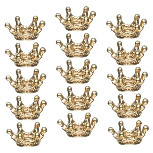 VILLCASE 50 Stück Kronen Spacer Perlen aus Zinklegierung Große Loch Schmuckperlen für DIY Armband Halskette Vintage Metall Kleine Perlen für Schmuckherstellung von VILLCASE