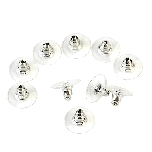 VILLCASE 50 Stück Metall Ohrstecker Verschlüsse mit Weißem Kunststoffpolster Langlebige Ohrring Stopper Ergonomisch Leicht Zubehör für Schmuck Praktische und Tragbare Earring Backings VILLCASE 50 Stück Metall Ohrstecker Verschlüsse mit Weißem Kunststoffpolster Langlebige Ohrring Stopper Ergonomisch Leicht Zubehör für Schmuck Praktische und Tragbare Earring Backings von VILLCASE