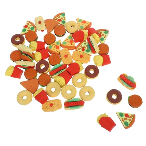 VILLCASE 50 Stück Miniatur Fast Food Radiergummis für Realistische Hamburger Hot Dogs und Pommes Frites Spaßige Schreibwaren für Schüler und Partygeschenke für Klassenzimmer und Feiern von VILLCASE