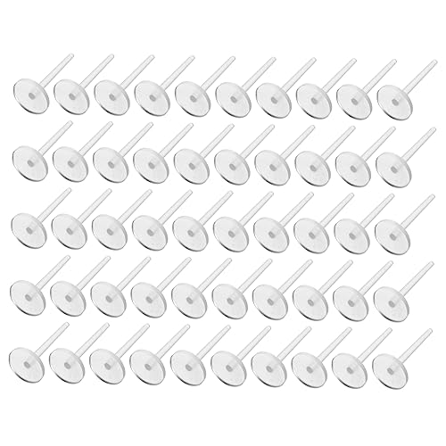 VILLCASE 50 Stück Ohrstecker Edelstahl Ohrnadeln Antiallergisch Transparent Resin Ohrschmuck Zubehör für Diy Ohrringe von VILLCASE