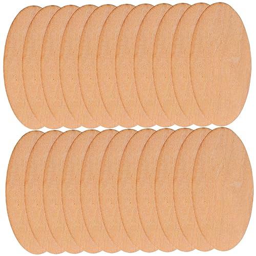 VILLCASE 50 Stück Ovale Holzspäne Ovale Holzanhänger Unlackierte Holzformen Zum Basteln Diy-Holzspäne Weihnachtsdekoration Mini-Etiketten Mini-Chips Diy-Zubehör Leere Holzscheiben von VILLCASE