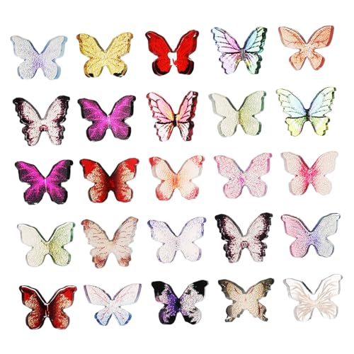 VILLCASE 50 Stück Teiliges Mini Schmetterling Dekoration Robustem Resin und Acryl Vielseitig für Nagelkunst Kuchenverzierung Puppenhaus und DIY Bastelprojekte Bunte Miniaturfiguren mit VILLCASE 50 Stück Teiliges Mini Schmetterling Dekoration Robustem Resin und Acryl Vielseitig für Nagelkunst Kuchenverzierung Puppenhaus und DIY Bastelprojekte Bunte Miniaturfiguren mit von VILLCASE