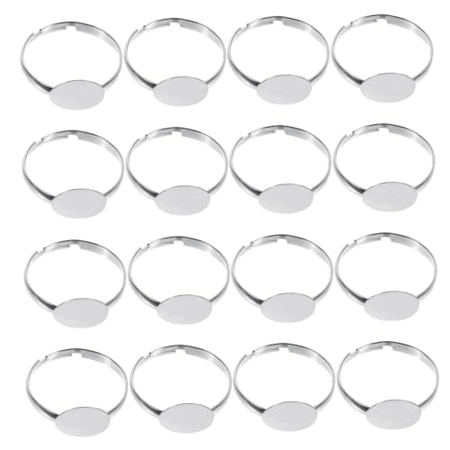 VILLCASE 50 Stück Verstellbare Ringe mit Flachem Rundpad Ringrohlinge für Schmuckherstellung Diy Zubehör für Kreationen und Einzigartige Designs VILLCASE 50 Stück Verstellbare Ringe mit Flachem Rundpad Ringrohlinge für Schmuckherstellung Diy Zubehör für Kreationen und Einzigartige Designs von VILLCASE