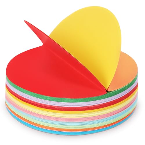 VILLCASE 500 Blatt Rundes Origami Papier, 15x15cm, 10 Farben, Bastelpapier FüR Dekorationen, Handwerk Und Bildung von VILLCASE