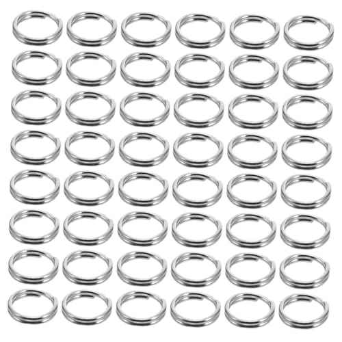 VILLCASE 500 Stück Doppelschicht Schlüsselringe aus Edelstahl Robuste Wetterfeste Metallringe für DIY Schlüsselanhänger Auto Büro und Bastelbedarf mit Glatter Oberfläche von VILLCASE