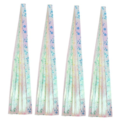 VILLCASE 500 Stück Origami Papier Sternstreifen Metallic Glitzer Goldfolie Fluoreszierend Bastelset für DIY Dekoration Schule Kunstprojekte Falten von VILLCASE