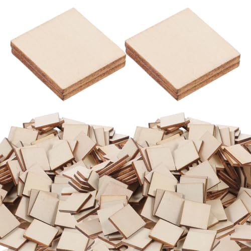 VILLCASE 500 Stück Unbehandelte Quadratische Holzscheiben Blanko Holzstücke zum Bemalen Gravieren Diy Bastelprojekte Naturholz Rohlinge mit Glatten Kanten für Heimdekoration VILLCASE 500 Stück Unbehandelte Quadratische Holzscheiben Blanko Holzstücke zum Bemalen Gravieren Diy Bastelprojekte Naturholz Rohlinge mit Glatten Kanten für Heimdekoration von VILLCASE