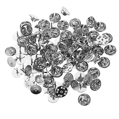 VILLCASE 50Stücke Krawattennadel Rückseiten mit Schmetterlingsverschluss Leere Pins für Anstecknadeln Basteln Ersatz für Namensschilder und Krawattenhalter Silber von VILLCASE