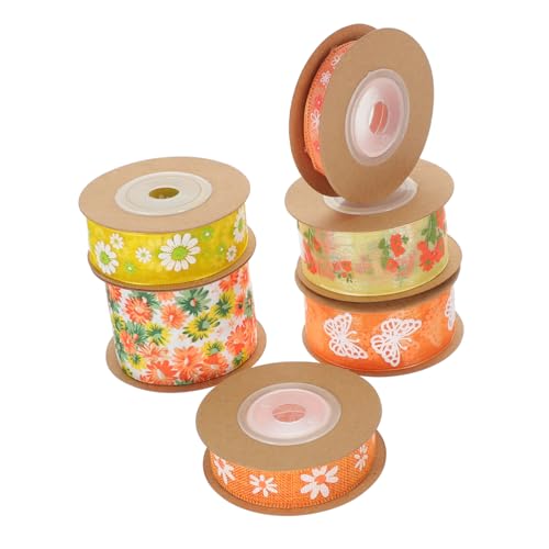 VILLCASE 6 Rollen Zweifarbige Satinbänder Schneidbar für Festival Geschenkverpackung Kleidung Basteln DIY Haaraccessoires und Dekoration von VILLCASE