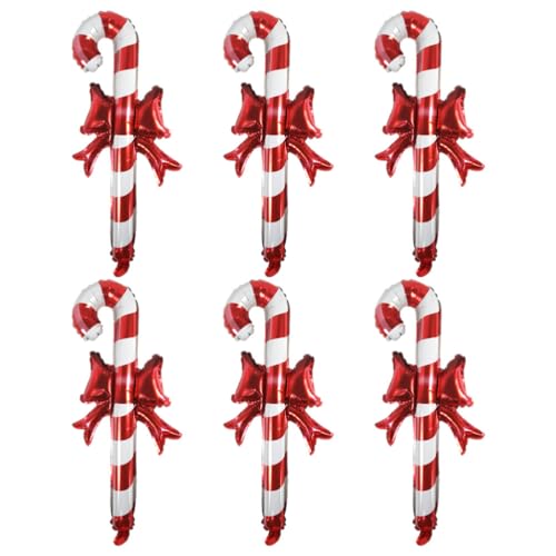 VILLCASE 6 Stück Aufblasbare Weihnachts-Zuckerstangen Jumbo-Zuckerstangen Krücke Ornament Weihnachtsbaum Kranzherstellung Anhänger Für Weihnachtsparty-Dekoration Rot Und Weiß von VILLCASE