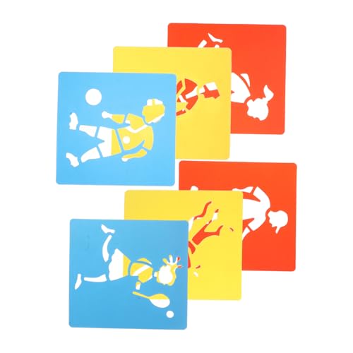 VILLCASE 6 Stück Schablonen Set, Kinder Malschablonen, Sport Schablonen Malen für Kinder, Vorlagen Papier Stoff Malerei Matten für Kreative Projekte und Schulprojekte, 15x14cm VILLCASE 6 Stück Schablonen Set, Kinder Malschablonen, Sport Schablonen Malen für Kinder, Vorlagen Papier Stoff Malerei Matten für Kreative Projekte und Schulprojekte, 15x14cm von VILLCASE
