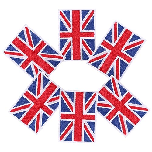 VILLCASE 6 Stück Patches Mit Britischer Flagge Union Jack Patch Gestickte Aufnäher Zum Aufbügeln Mit Der Flagge Des Vereinigten Königreichs Für Rucksäcke Kleidung Jeans Hüte Taschen Helme von VILLCASE