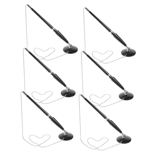 VILLCASE 6 Stück Schreibtisch Kugelschreiber mit Kette und Selbstklebendem Halter Ergonomisch Leichter Schreibstift mit Drehbarem Ständer für Empfang Büro Bank Schule VILLCASE 6 Stück Schreibtisch Kugelschreiber mit Kette und Selbstklebendem Halter Ergonomisch Leichter Schreibstift mit Drehbarem Ständer für Empfang Büro Bank Schule von VILLCASE