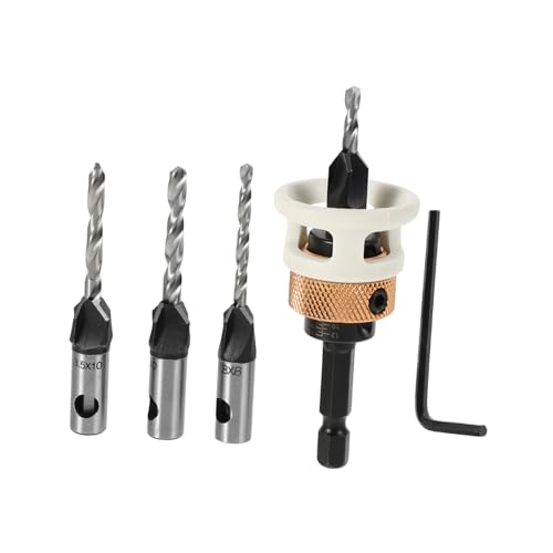 VILLCASE 6 Stück Senkbohrer Bohrer Set langlebiger Bohrer Effiziente Holzbohrer Bohrer für Schraubensenkungen Titanbeschichtete Bohrer verstellbarer Bohrer Holz arbeiten Kohlenstoffstahl VILLCASE 6 Stück Senkbohrer Bohrer Set langlebiger Bohrer Effiziente Holzbohrer Bohrer für Schraubensenkungen Titanbeschichtete Bohrer verstellbarer Bohrer Holz arbeiten Kohlenstoffstahl von VILLCASE