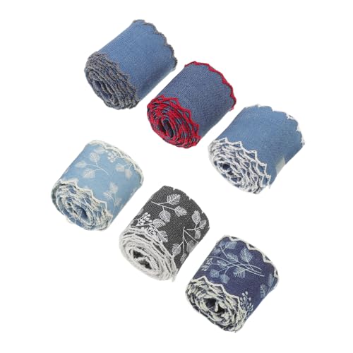 VILLCASE 6 Stück Spitzenband Brautsträuße Bänder Saumband Für Jeans Jeansband Zum Basteln Jeansbänder Zum Basteln Jeansbesatz Zum Nähen Haare Nähzubehör Jeansstoff von VILLCASE