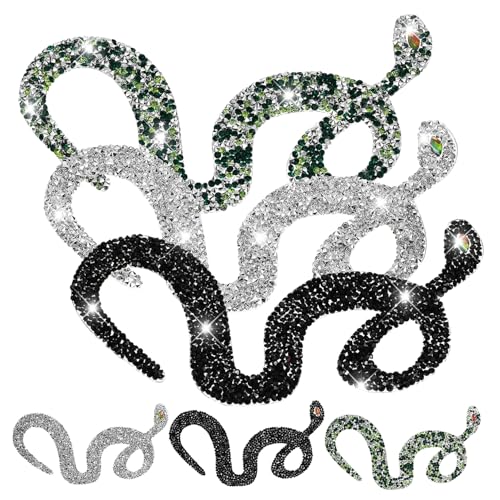 VILLCASE 6 Stück Strass Aufnäher in Schlangenform Aufbügelbare Patches für Kleidung Taschen und Rucksäcke in Silber Schwarz und Grün Einfach Anzubringen und Vielseitig Einsetzbar VILLCASE 6 Stück Strass Aufnäher in Schlangenform Aufbügelbare Patches für Kleidung Taschen und Rucksäcke in Silber Schwarz und Grün Einfach Anzubringen und Vielseitig Einsetzbar von VILLCASE