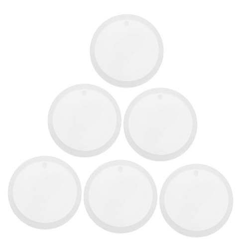 VILLCASE 6 Stück Teiliges Flache Runde Silikonformen für Diy Schlüsselanhänger Ohrringe und Haustieranhänger Transparent mit Löchern für Gießharz und Schmuckherstellung von VILLCASE