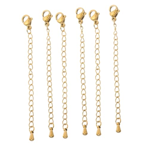 VILLCASE 6 Stück Teiliges Kettenverlängerungs mit Karabinerverschluss Vielseitig für DIY Schmuckherstellung Langlebige Halsketten Extender für Mehrsträngige Schmuckdesigns Goldfarben VILLCASE 6 Stück Teiliges Kettenverlängerungs mit Karabinerverschluss Vielseitig für DIY Schmuckherstellung Langlebige Halsketten Extender für Mehrsträngige Schmuckdesigns Goldfarben von VILLCASE