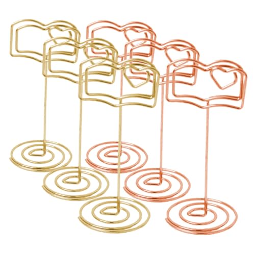 VILLCASE 6 Stück Teiliges Metall Memo Halter Minimalistischer Kartenständer für Fotos Tischnummern und Notizen für Büro Hochzeit und Partydekoration von VILLCASE
