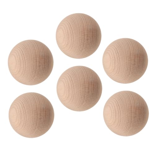 VILLCASE 6 Stück Teiliges Natürliche Holzkugeln aus Buchenholz Glatte Unbehandelte Croquet-bälle für Outdoor-golf und Rasen-spiele Leicht Kompakt für Garten Freizeitaktivitäten von VILLCASE