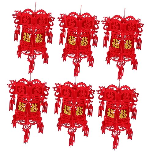 VILLCASE 6 Stück Teiliges Traditionelle Chinesische Laternen Vliesstoff Faltbare Hängelaternen mit Zeichen Dekorative Tür und Frühlingsfest Deko für Neujahrsfeiern und Festlichkeiten VILLCASE 6 Stück Teiliges Traditionelle Chinesische Laternen Vliesstoff Faltbare Hängelaternen mit Zeichen Dekorative Tür und Frühlingsfest Deko für Neujahrsfeiern und Festlichkeiten von VILLCASE