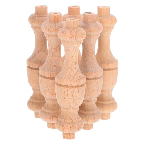 VILLCASE 6 Stück Teiliges Unbemalte Holzsäulen Dekorative Spindeln im Eleganten Gourd Design Inspiriert von Römischen Säulen für Möbel Schränke und Diy Projekte VILLCASE 6 Stück Teiliges Unbemalte Holzsäulen Dekorative Spindeln im Eleganten Gourd Design Inspiriert von Römischen Säulen für Möbel Schränke und Diy Projekte von VILLCASE