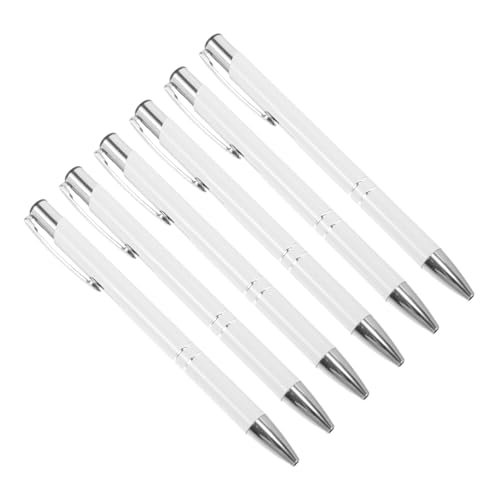 VILLCASE 6 Stück Versenkbare Kugelschreiber aus Metall Silber für Büro Schule und Geschäftsbedarf Ergonomische Langlebige Stifte mit Clip und Nachfüllbaren Minen VILLCASE 6 Stück Versenkbare Kugelschreiber aus Metall Silber für Büro Schule und Geschäftsbedarf Ergonomische Langlebige Stifte mit Clip und Nachfüllbaren Minen von VILLCASE