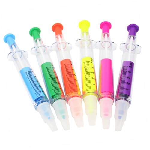 VILLCASE 6 Stück Zwei Eins Marker Pen Spritzenförmiger Hochlighter mit Farben für Schüler Blauer Kugelschreibermine für Notizen und Kreative Projekte VILLCASE 6 Stück Zwei Eins Marker Pen Spritzenförmiger Hochlighter mit Farben für Schüler Blauer Kugelschreibermine für Notizen und Kreative Projekte von VILLCASE