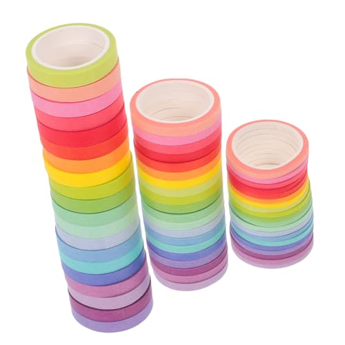 VILLCASE 60 Rollen Farben Washi Tape Set Schmaler Rand Bunte Masking Tapes für DIY Basteln Journale Scrapbooking Dekoration Candy Color Klebeband von VILLCASE