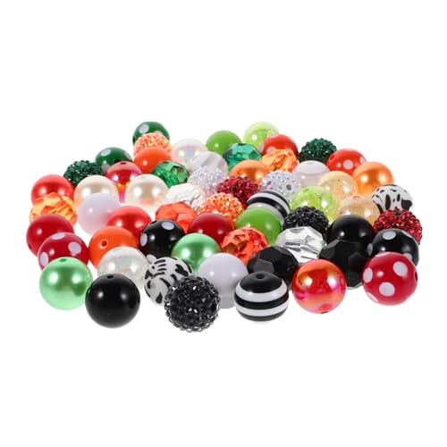 VILLCASE 60 Stück Bunte Resin Perlen für Diy Schmuckherstellung Runde Kaugummi Perlen für Armbänder und Schlüsselanhänger für Kreative Projekte von VILLCASE