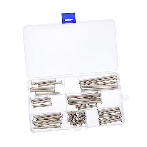 VILLCASE 60 Stück Locking Screws Schrauben Nickel Beschichtet für Fotoalbum Buchschrauben Scrapbook Binder Langlebig Rostfrei Praktisch von VILLCASE