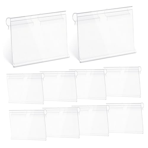 VILLCASE 60 Stück Preisetikettenhalter aus PVC Transparente Preisschildhalter für Supermärkte und Restaurants für Produktinformation und Preisanzeige von VILLCASE