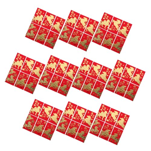 VILLCASE 60 Stück Rote Umschläge Jahr Des Pferdes Motiv Lunar Year Glücksumschläge Traditionell Stabil Für Frühlingsfest Hochzeit Geburtstag VILLCASE 60 Stück Rote Umschläge Jahr Des Pferdes Motiv Lunar Year Glücksumschläge Traditionell Stabil Für Frühlingsfest Hochzeit Geburtstag von VILLCASE