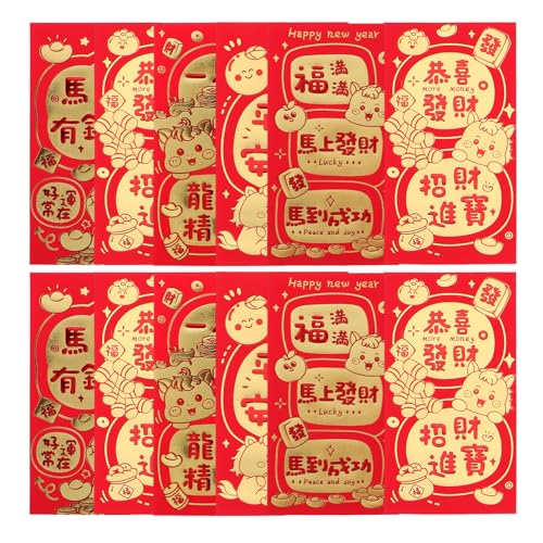 VILLCASE 60 Stück Rote Umschläge Jahr Des Pferdes Traditionelle Chinesische Hongbao aus Papier Kreatives Pferde-design Glücksumschläge für Neujahrsfest und Feierlichkeiten VILLCASE 60 Stück Rote Umschläge Jahr Des Pferdes Traditionelle Chinesische Hongbao aus Papier Kreatives Pferde-design Glücksumschläge für Neujahrsfest und Feierlichkeiten von VILLCASE