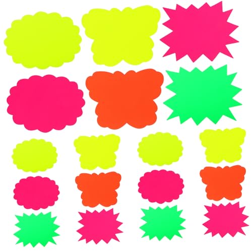 VILLCASE 60 Stück Teiliges Fluoreszierendes Preisschild Ablösbaren Aufklebern Buntes Preisetiketten papier für Supermärkte Einzelhandel Obst Gemüsepreisanzeige Sichere Runde Ecken von VILLCASE