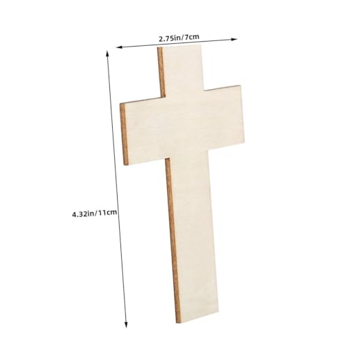 VILLCASE 60 Stück Teiliges Holzkreuz Basteln mit Glatter Oberfläche Unlackierte Diy-holzscheiben für Ostern Weihnachten und Religiöse Dekoration zum Bemalen und Beschriften von VILLCASE