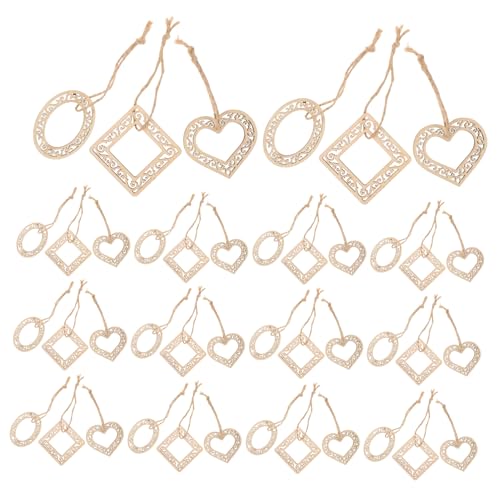 VILLCASE 60 Stück Teiliges Holzrahmen für Bastelarbeiten Unlackierte Hohle Herz Ovalrahmen aus Holz DIY Foto Rahmen für Hochzeit Valentinstag und Kreative Kunstprojekte von VILLCASE