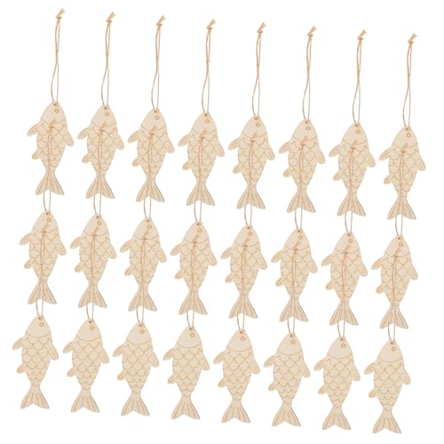 VILLCASE 60 Stück Unfertige Holzfisch Ausschnitte Holz Dekoration für Diy Projekte Robuste Maritimer Fischschmuck für Bastelarbeiten und Kreative Aktivitäten von VILLCASE