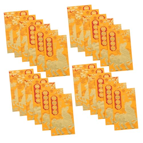 VILLCASE 60 Stück Vietnamese Rote Umschläge Jahr Des Pferdes Goldene Glücksgeldumschläge Vietnamesisches Neujahr Frühling Festival Traditionelle Designs Muster Mix von VILLCASE