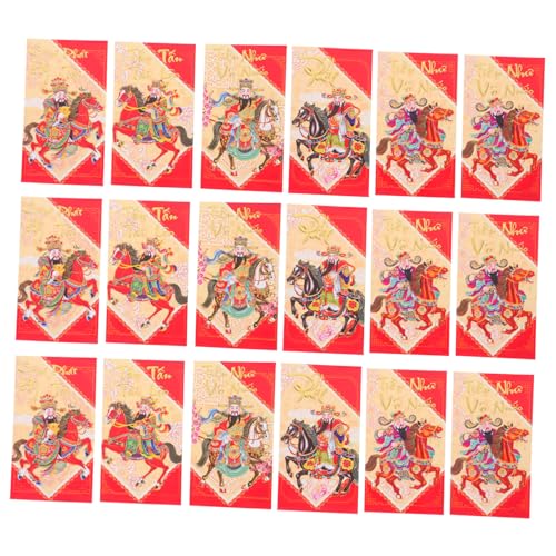 VILLCASE 60 Stück Vietnamesische Neujahrsumschläge Rote Umschläge Pferdejahr Lunar Year Geldtaschen Chinesisches Frühlingsfest Hong Bao von VILLCASE
