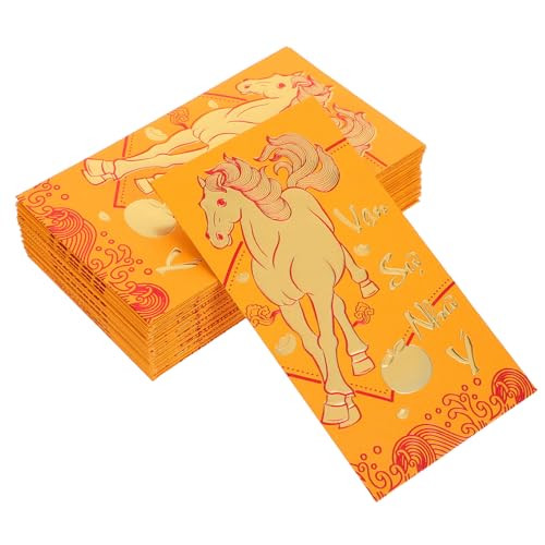 VILLCASE 60 Stück Vietnamesische Rote Umschläge für Jahr Des Pferdes Traditionelle Neujahrs Geschenkumschläge für Frühlingsfest und Geburtstagsfeier Gold mit Vietnamesischen Designelementen von VILLCASE