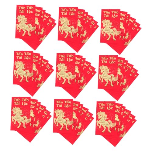 VILLCASE 60 Stück Vietnamesische Rote Umschläge für Jahr Des Pferdes Traditionelle Neujahrsumschläge für Geldgeschenke Fröhliche Frühlingsfest Tüten mit Einzigartigem Design VILLCASE 60 Stück Vietnamesische Rote Umschläge für Jahr Des Pferdes Traditionelle Neujahrsumschläge für Geldgeschenke Fröhliche Frühlingsfest Tüten mit Einzigartigem Design von VILLCASE