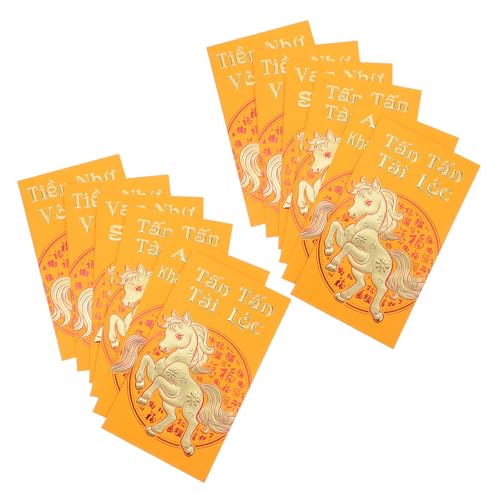 VILLCASE 60 Stück Vietnamesische Rotumschläge Gold Pferde Jahr Geldgeschenke für Chinesisches Neujahr Hochzeiten Geburtstagsfeiern Traditionelle Designs für Frühlingsfest von VILLCASE