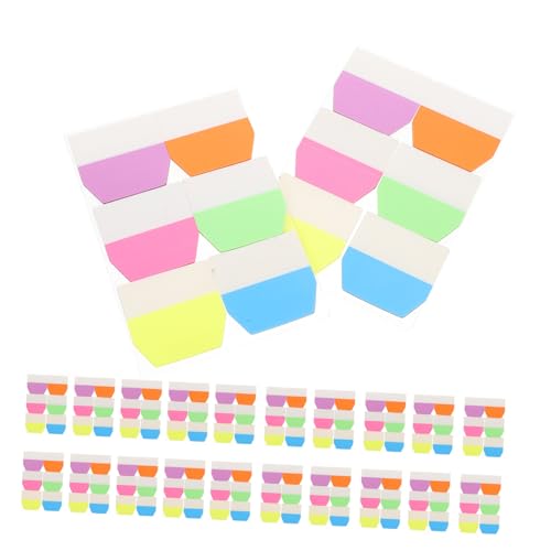 VILLCASE 600 Stück Farbige Haftmarker Selbstklebende Index Tabs für Schule und Büro Beschreibbare und Repositionierbare Seitenmarker Transparent und Fluoreszierend für Klare Notizen und von VILLCASE